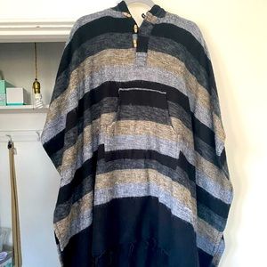 Striped Wool Poncho